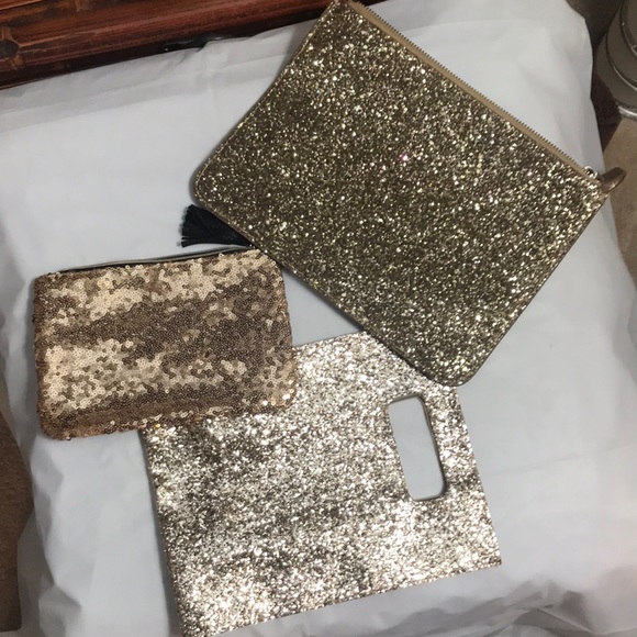 Bath & Body Works Handbags - 3 Gorgeous Gold bags (Bundle and save) total $60